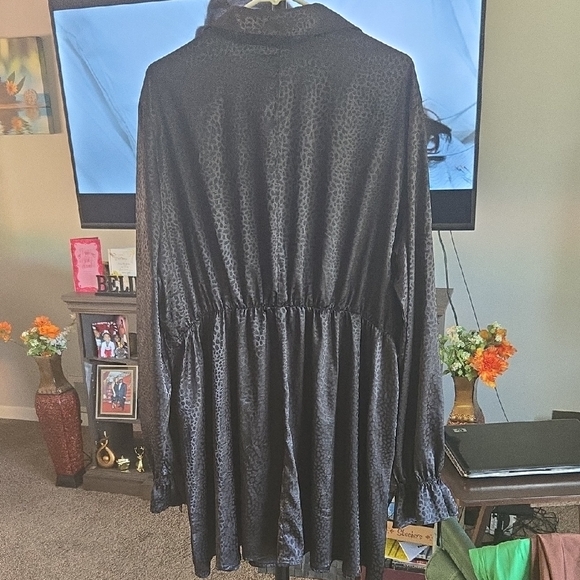SHEIN Black Leopard Print Long Sleeve Dress  ✨️ SIZE 3XL ✨️ - Picture 3 of 8